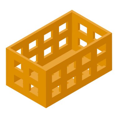 Beyaz zemin üzerinde duran havalandırma delikleri olan sarı dikdörtgen plastik sandık.