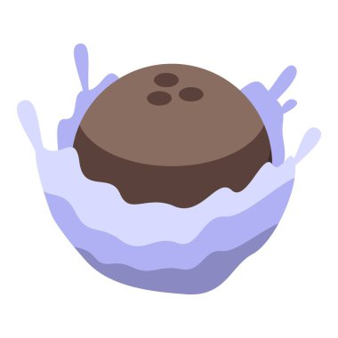 Hindistan cevizinin süt içine düşüp sıçraması, hindistan cevizi sütü üretimi konsepti ya da egzotik kokteyller.