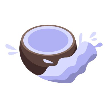 Taze açılmış hindistan cevizi suyundan serinletici su sıçrıyor.