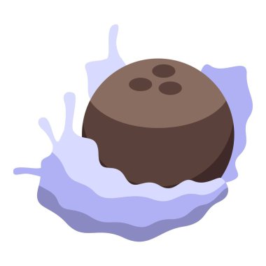 Süt dalgasındaki hindistan cevizi sıçraması vejetaryen içeceklerini ve yaz tariflerini temsil etmek için mükemmel.