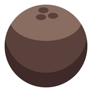 Bütün hindistan cevizini yatay olarak gösteren basit bir vektör çizimi, üç gözü açıkça görülebiliyor.