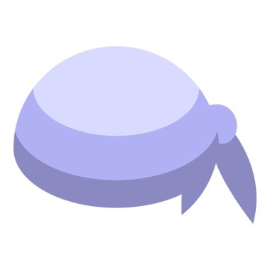 Mavi bandana izometrik, hippi kadın başörtüsü, gündelik kumaş tasarımı.