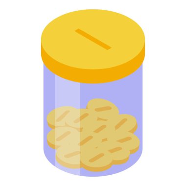 Altın sikkelerle dolu şeffaf para kutusu, tasarruf ve finans kavramı