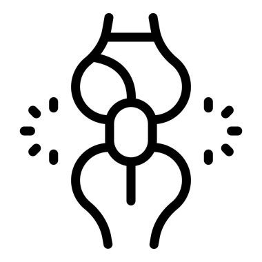 Yumurtalıklarda ağrısı olan bir kadını temsil eden çizgi ikonu muhtemelen yumurtlama veya tıbbi bir durumdan kaynaklanıyor.