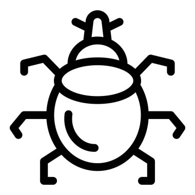 Sürünen bir böceğin basit siyah beyaz çizgi resim simgesi