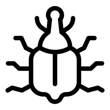 Yazılım geliştirmede bir hatayı temsil eden bir böceğin basit siyah beyaz simgesi