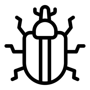 Büyük antenleri olan bir böceğin basit çizgi simgesi, bir bilgisayar programındaki bir hatayı temsil ediyor