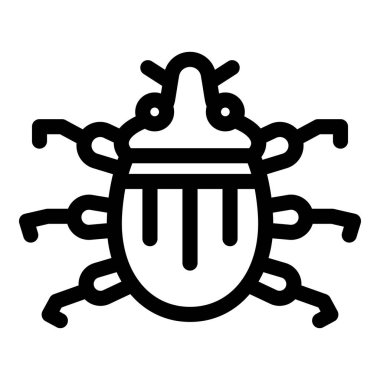 Sürünen bir böceğin basit siyah beyaz çizgisi.