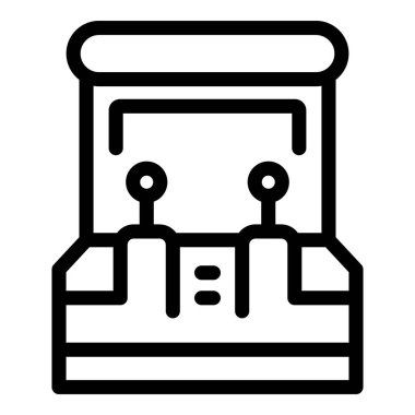 Oyun makinesinin satır sanatı simgesi, oyun ve eğlence konuları için mükemmel