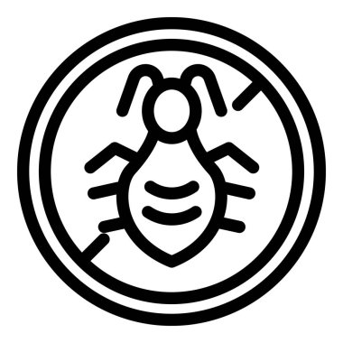 Böcek ilaçlama ve ilaçlama hizmetlerini temsil eden dur işaretli bir hatanın cesur, grafik simgesi