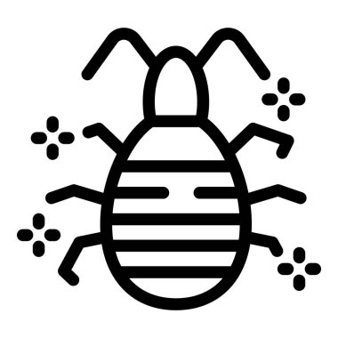Çizgili bir böceğin basit, kalın çizgi resim simgesi
