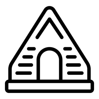 Kamp çadırının simgesi, açık hava aktivitelerini ve maceraları temsil etmek için mükemmel.