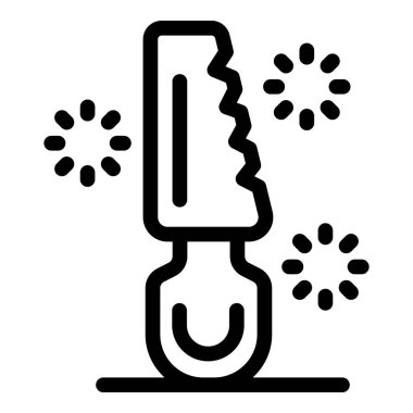 Nanoteknoloji ve bağışıklık sisteminin sembolü olan virüslere saldıran bir nanobotu temsil eden çizgi simgesi