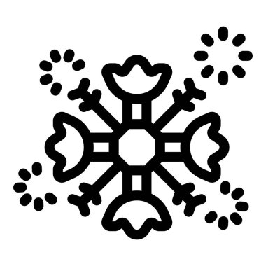 Yere küçük kar taneleri düşen güzel bir kar tanesinin simgesi.