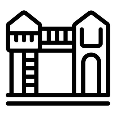 Bir oyun alanı yapısının çizgi sanat simgesi, açık hava oyununu ve çocukluğu temsil etmek için mükemmel
