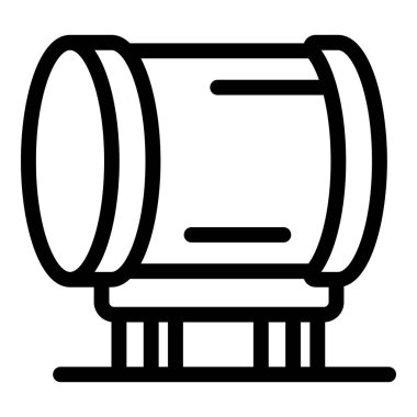 Endüstriyel gaz silindirinin basit vektör ikonu destekte duruyor, endüstriyel ve imalatla ilgili tasarımlar için mükemmel.