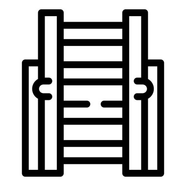 İsveçli duvar çubuklarının siyah ana hatlı simgesi, bir parça jimnastik ekipmanı