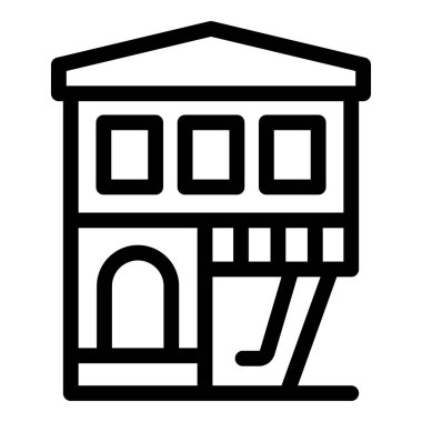 Bu basit vektör çizimi sel basmış bir evi gösteriyor, afet durumlarında sigortanın önemini vurguluyor.