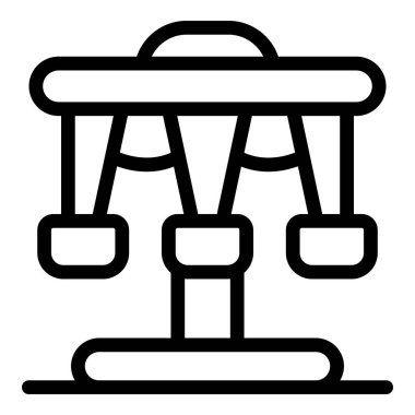 Bir lunaparkta dönen salıncaktaki basit çizgi simgesi