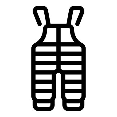 Sıcak su geçirmez tulumu temsil eden basit bir vektör simgesi, kış sporları veya soğuk hava için ideal.
