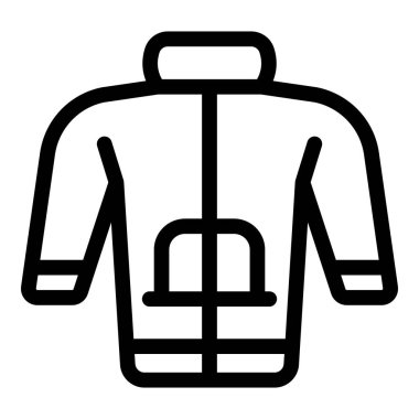 Sıcak kış ceketinin basit vektör simgesi soğuk hava aktiviteleri için mükemmeldir.