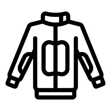 Kış giysilerini temsil eden cepleri olan bir kışlık ceketin siyah ana hatları.