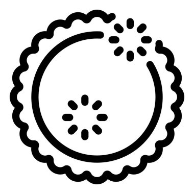 Tohumları gösterilen kivi meyvesinin basit çizgi simgesi