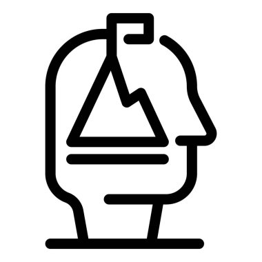 İçinde dağ çizelgesi olan insan kafası iş büyümesini ve başarıyı temsil ediyor.