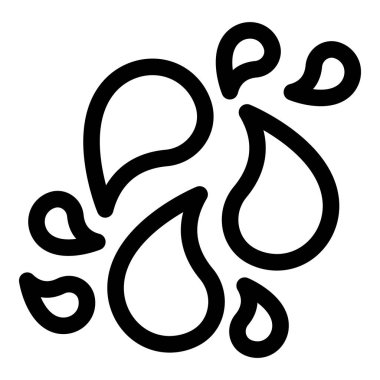 Birden fazla su damlasının basit vektör çizimi bir sıçrama yaratıyor.