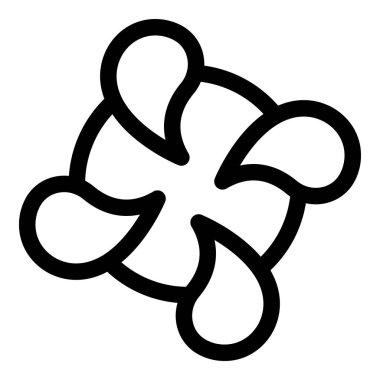 Saat yönünde dönen beş pervane türbininin soyut simgesi