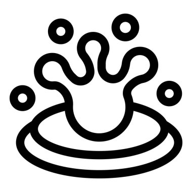 Su birikintisine düşen sıvı ile basit bir sıçrama vektör simgesi, dalgalanmalar oluşturur