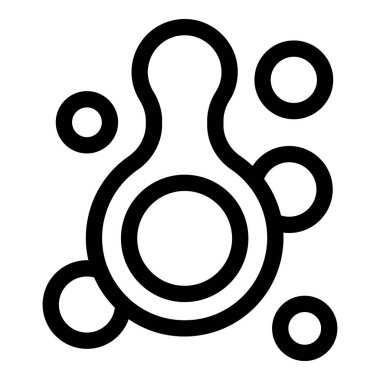 Bir ağ oluşturan, iletişimi, teknolojiyi veya sosyal medyayı sembolize eden, küçük çevrelerle birleşen soyut şekil