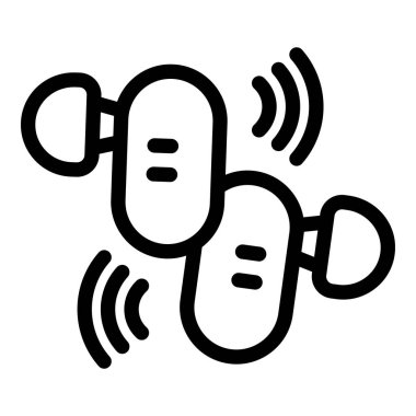 Akıllı telefona bağlanan kablosuz kulaklık simgesi, müzik dinleme yeteneğini temsil ediyor