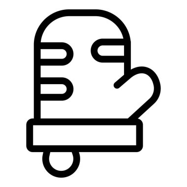 Mutfak eldiveninin basit siyah-beyaz vektör simgesi, yemek tarifleri için ideal ya da ısı koruması göstergesi