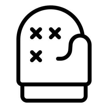 Kalın çizgili bir kış eldiveninin basit vektör simgesi