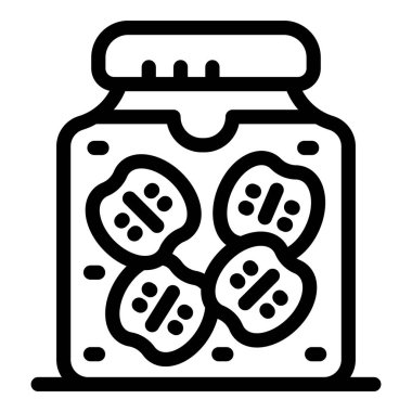 Dilimlenmiş turşu dolu bir kavanozun basit bir simgesi. Gıda korunumu için mükemmel.