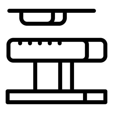 Dengesiz çubukları ve denge demetini temsil eden basit bir simge, sanatsal jimnastikte kullanılan iki aygıt