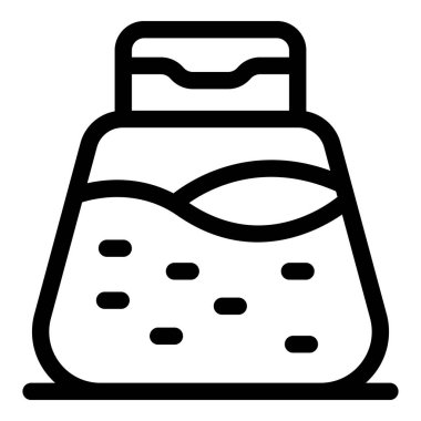 Su filtresi kavanozunun açık kapaklı basit çizgi simgesi, suyun arıtıldığını gösteriyor