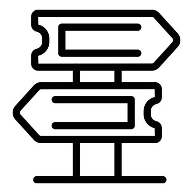 İki boş yol işareti zıt yönleri gösteriyor, zor bir kararı simgeliyor.