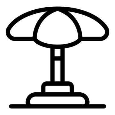 Sahil şemsiyesinin basit bir sanat simgesi güneşli bir günde gölge sağlıyor.