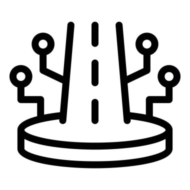 Dijital yol ağı, dijital dönüşümün gücünü sembolize ederek küresel sistemleri bir platforma bağlıyor.