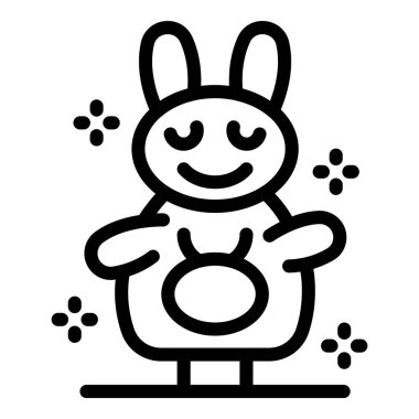 Taurus sembollü şirin bir tavşanın çizgi sanat vektörü astroloji, burçlar ve burçlarla ilgili projeler için ideal.