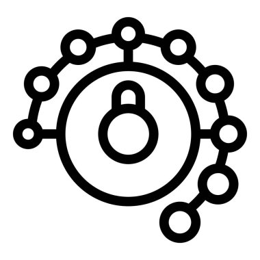 Sistem güvenlik simgesi bir asma kilit tarafından korunan bir ağ gösteriyor