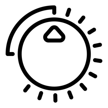 Üçgen düğmeli yuvarlak kontrol panelinin basit simgesi güç ayarlarını artırıyor