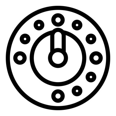 Dairesel kontrol panelinin basit ve kalın çizgi simgesi, arayüz tasarım projeleri için ideal anahtar ve düğmeleri ile