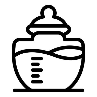 Bebek şişesinin basit bir simgesi, süt dolu, bir bebeğe bakma ve besleme kavramını temsil ediyor.