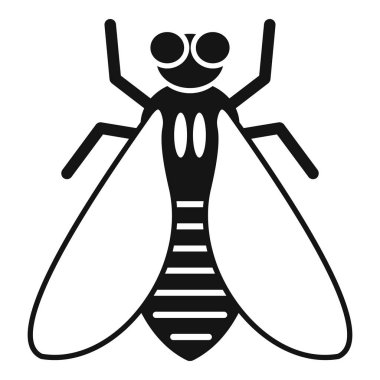 Siyah ve beyaz sinek enfeksiyon ikonu yayıyor.
