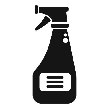 Genellikle temizlik ürünleri ve dezenfektanlarda kullanılan bir sprey şişesinin siyah silüet simgesi.