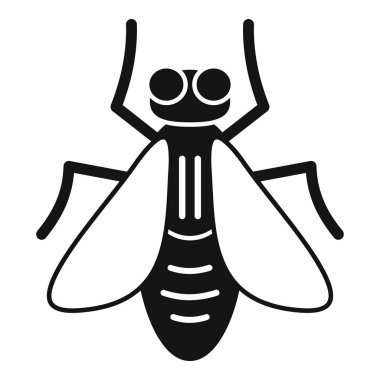 Geniş kanatlı ve çizgili karnı olan basit bir ev sineği simgesi