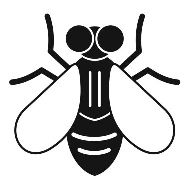 Kara sinek silueti mikrop yayıyor, logo veya simge için basit bir tarz.